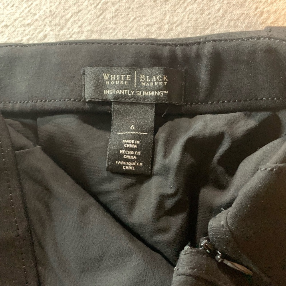 Y2K WHBM pencil skirt black diagonal stitching INSTANTLY SLIMMING fully lined - Picture 4 of 11
